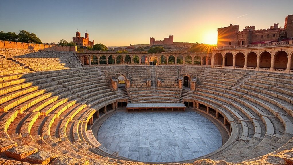 ancient arches and terraced stone