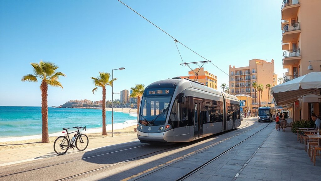 bike and tram city navigation