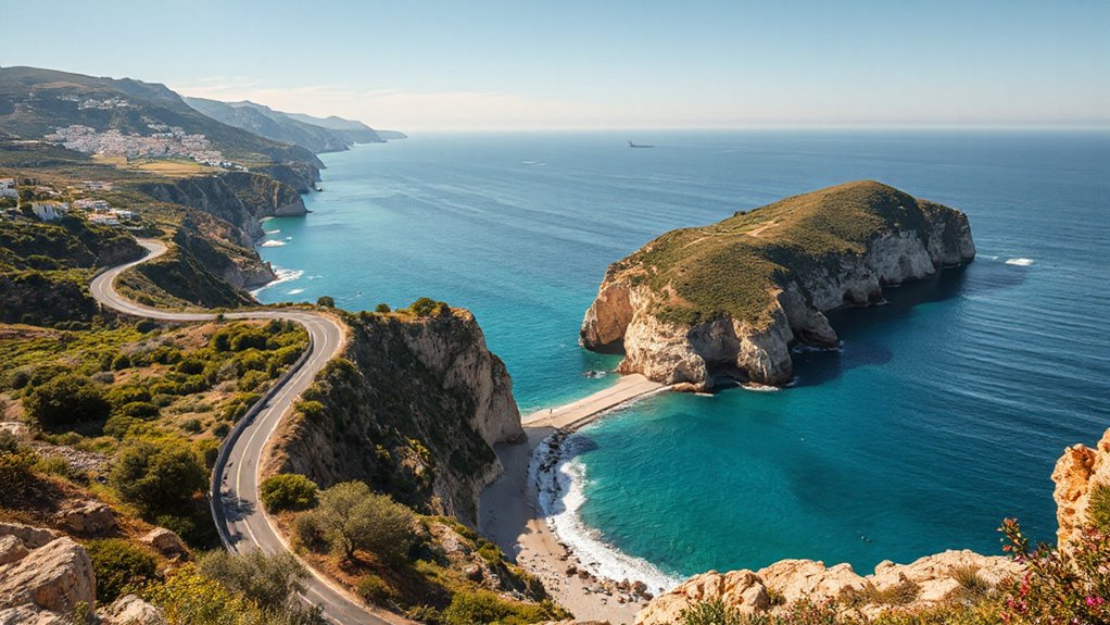 cliffs beaches coastal town