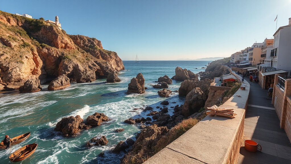 cliffside seafood sunset stroll