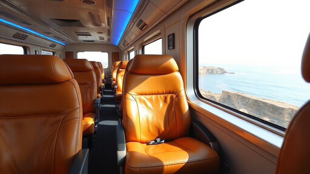 comfortable organized train amenities