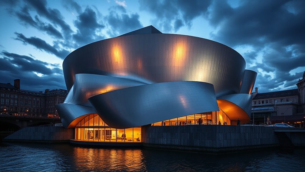 curved titanium reflection dance