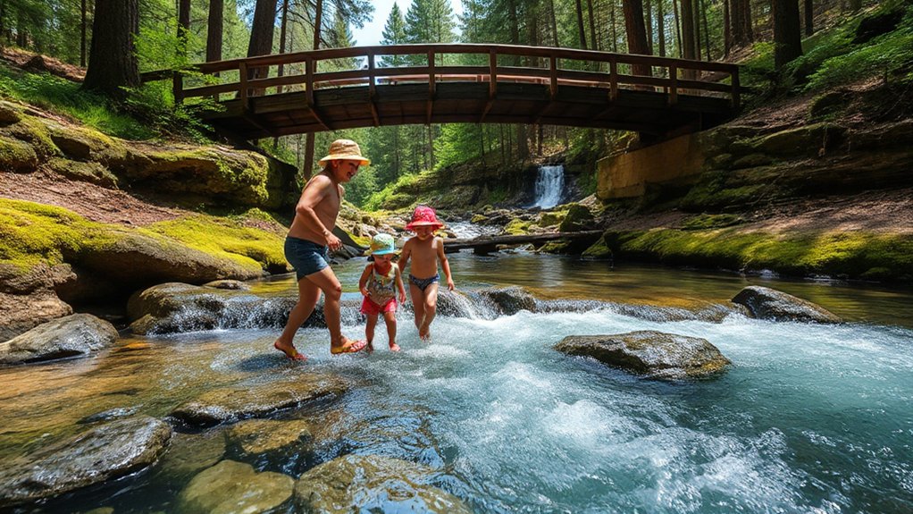 gentle cascades and shallow pools