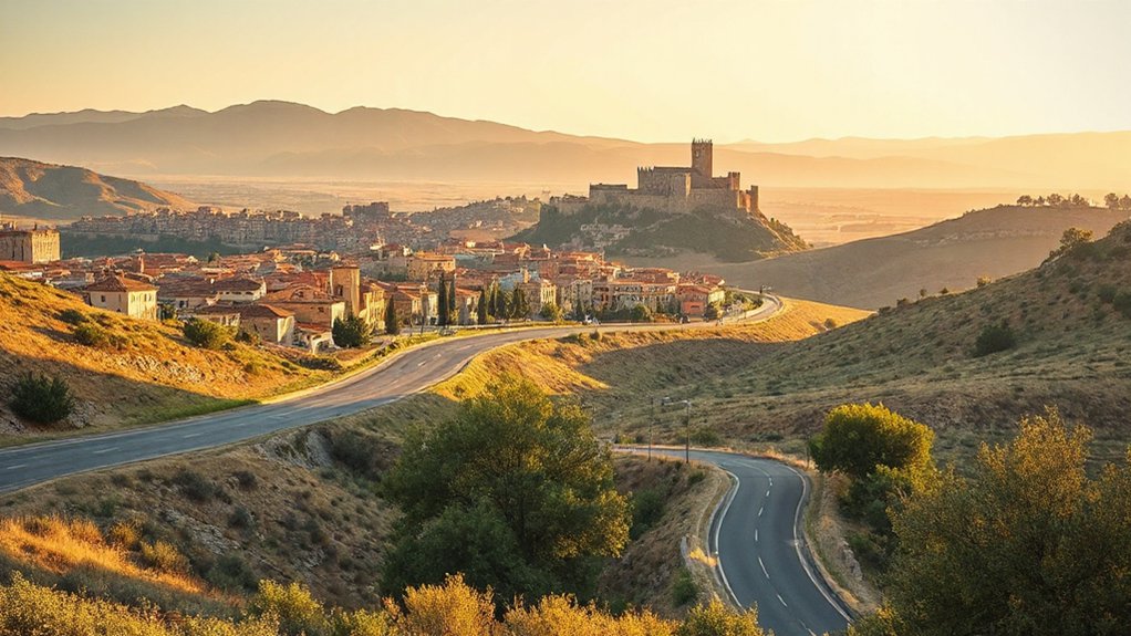 hilltop castles overlooking valleys