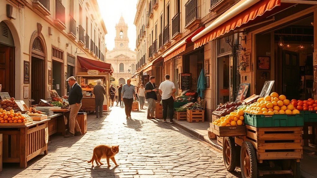 market sounds and morning life