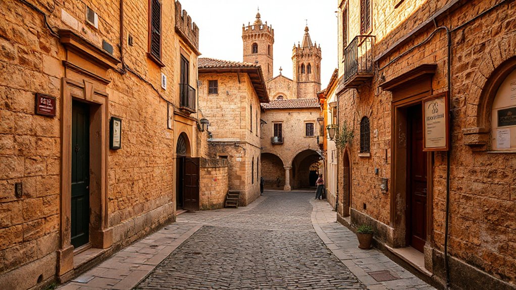 medieval stone labyrinth streets