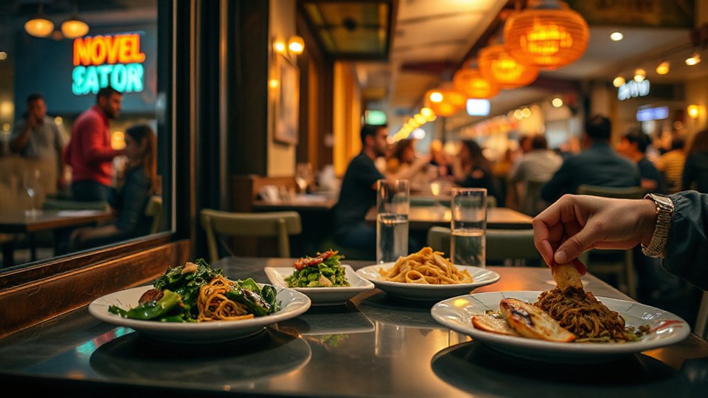nighttime dining and socializing