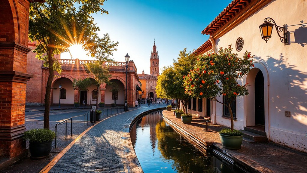 orange blossoms and sunwashed walls