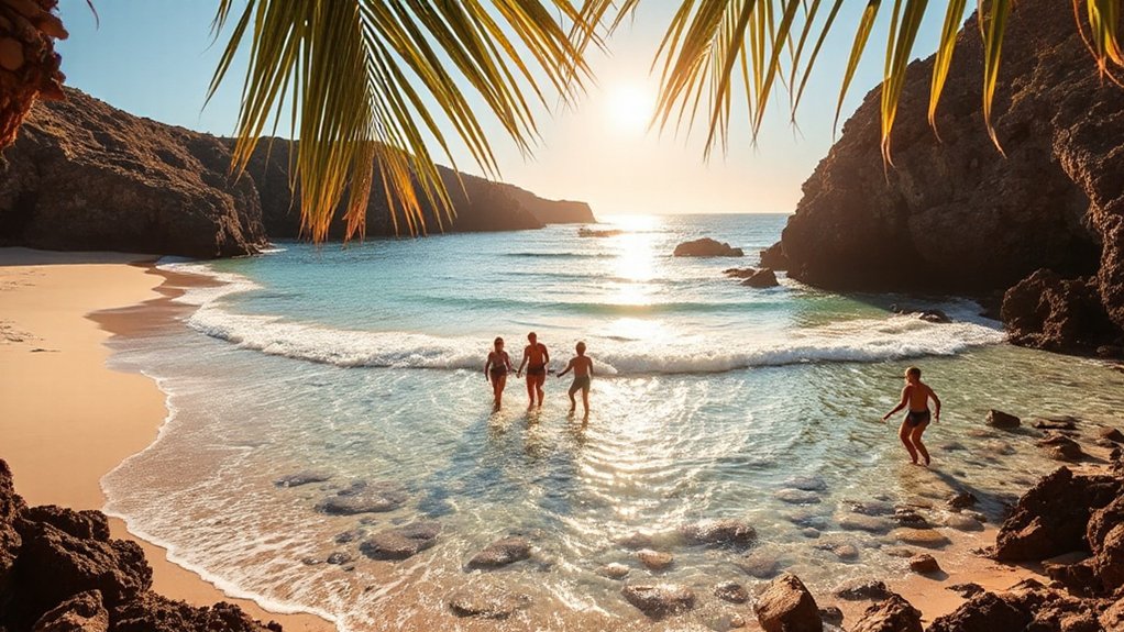 quiet family friendly coastal coves