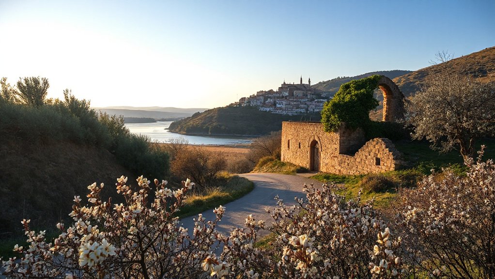roman river town tranquility