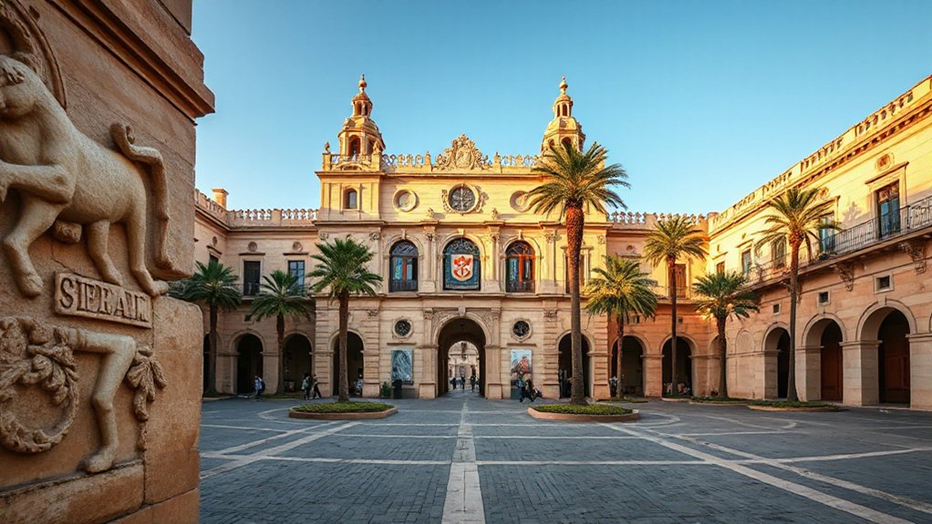 royal halls tapestries balconies