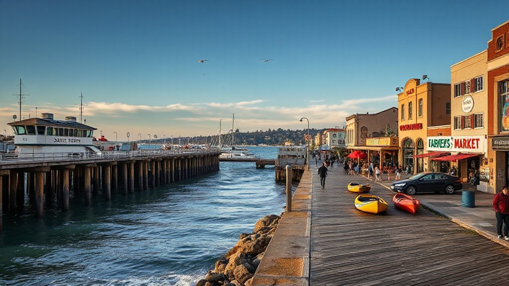 seaside waves murals lanterns
