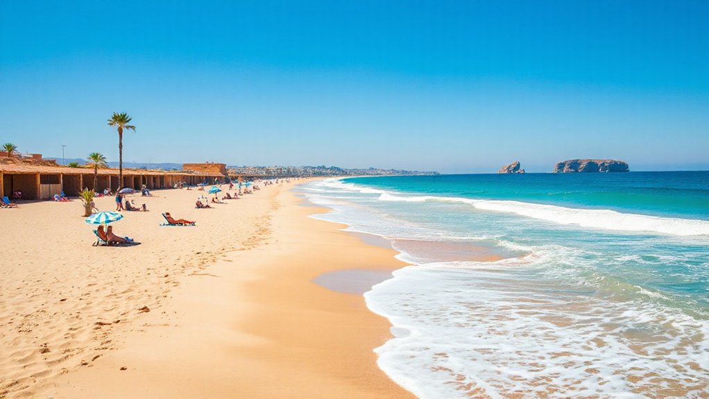 spacious sandy beach comfort