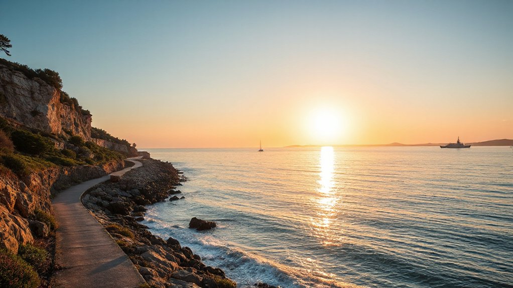 sunset sea breeze coastal flora