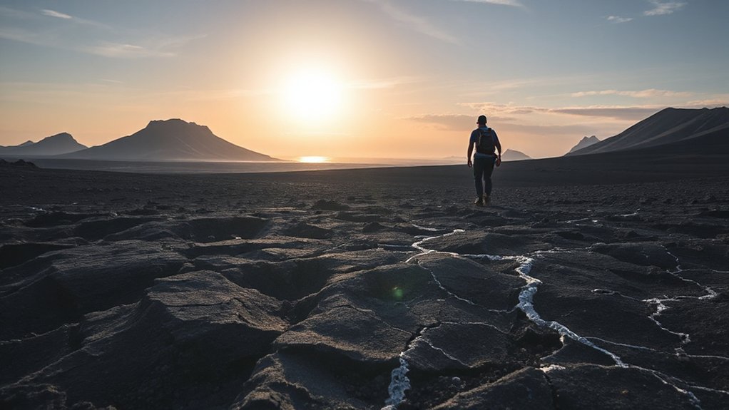 surreal volcanic landscape exploration