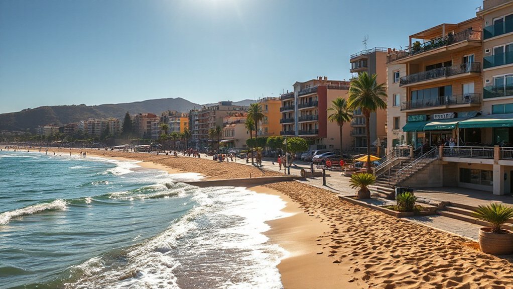 urban beachside lively scenery