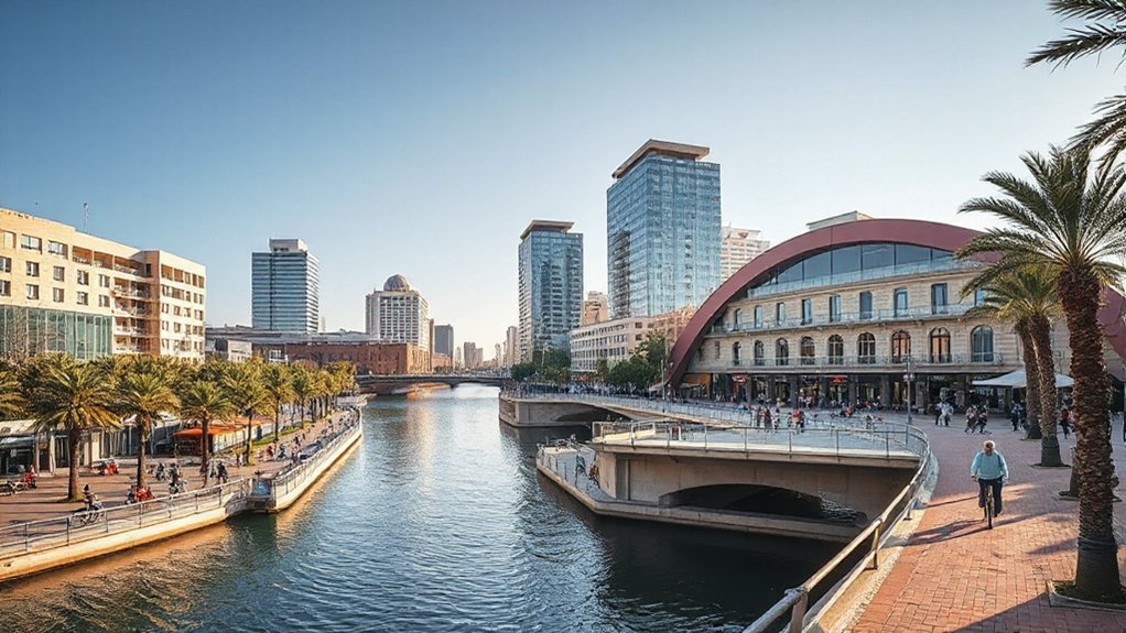 vibrant ruzafa riverfront scene