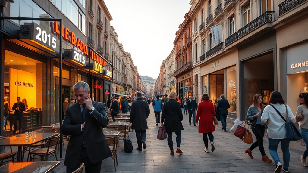 vibrant street shopping scene