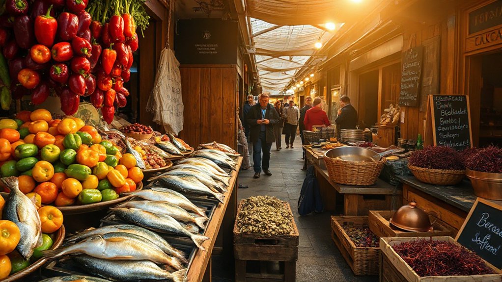 vibrant traditional market atmosphere