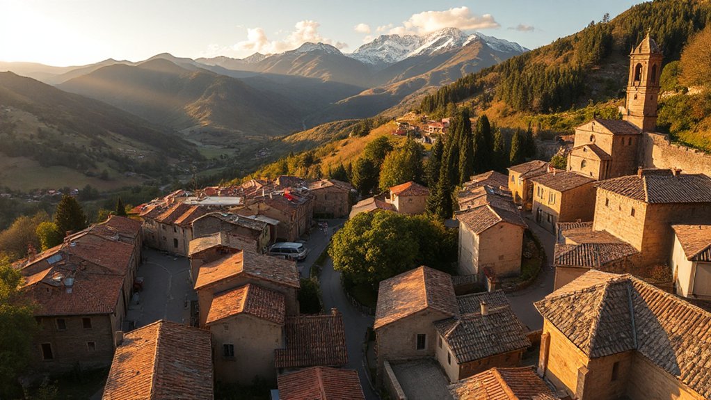 village panoramas from mountain overlooks