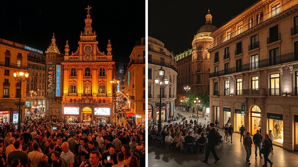 weekend crowds lively nights