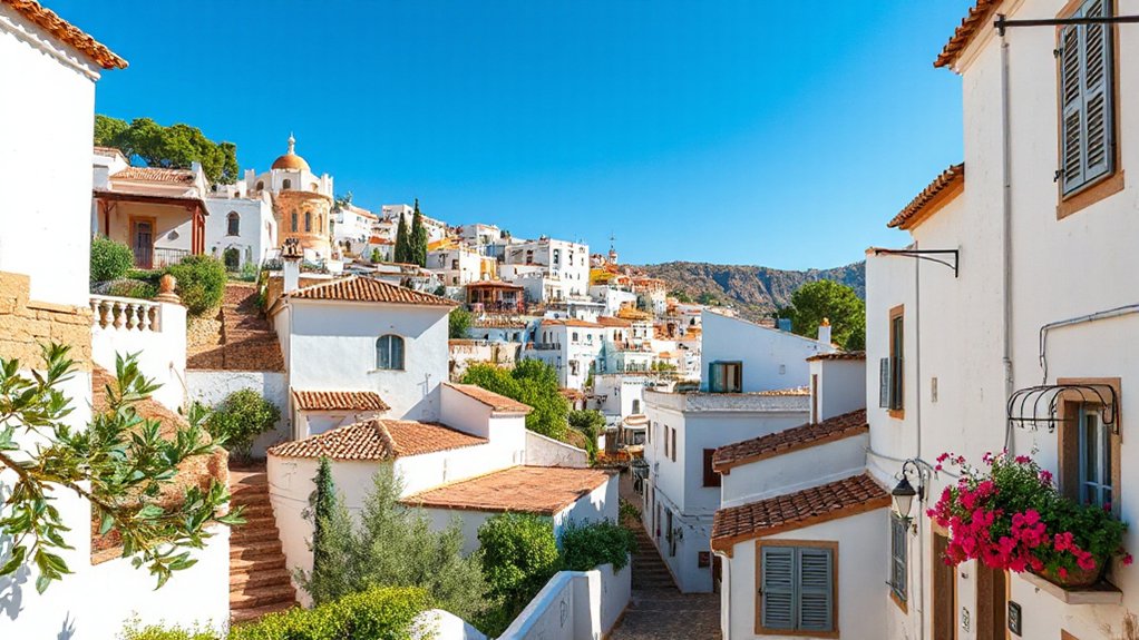 white cliff villages and donkey taxis